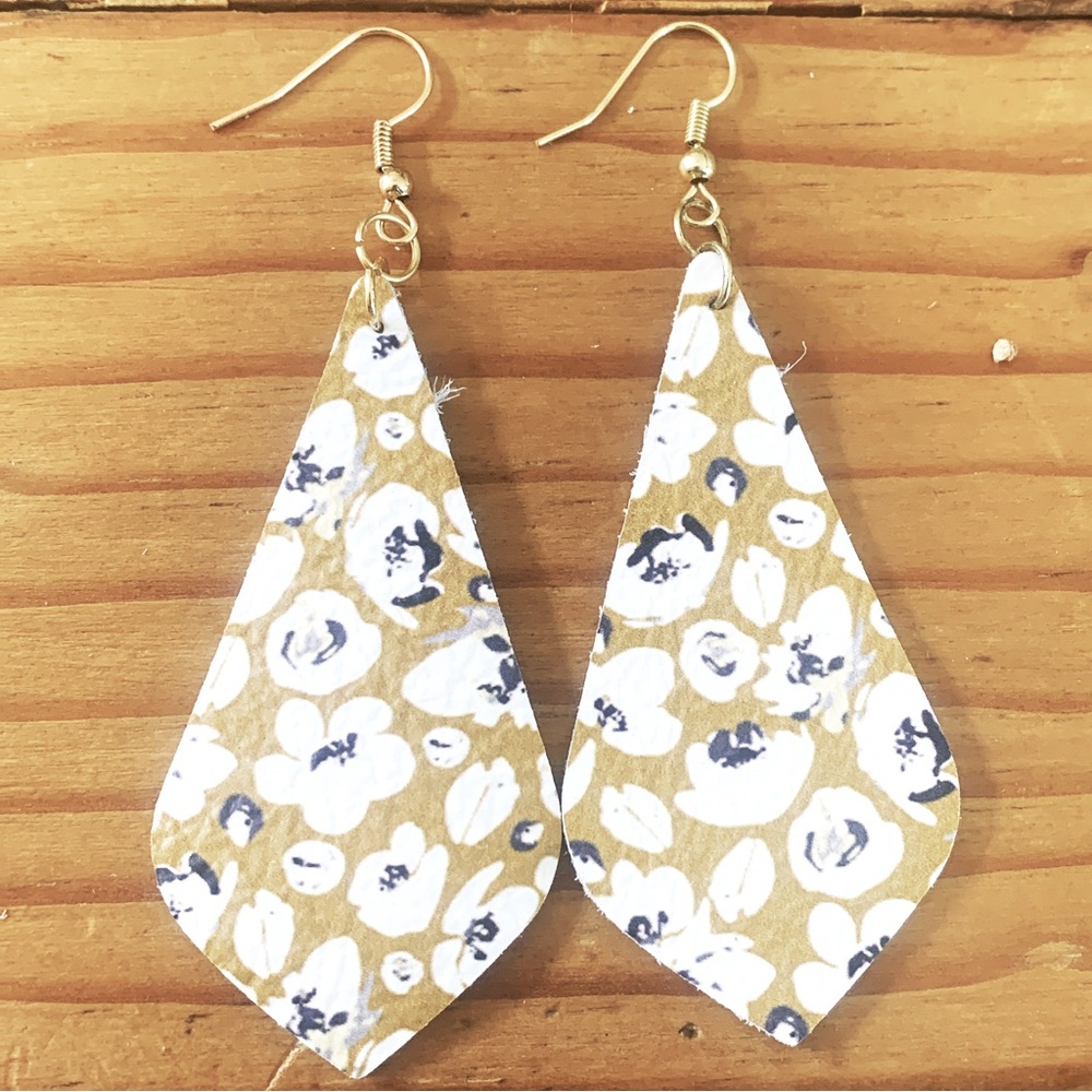 Handmade leather boho earrings
